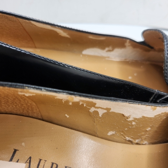Lauren Ralph Lauren Shoes Womens Sz 8 Black Leather Loafers Flats Slip On Career - Picture 8 of 11